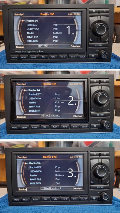 Audi A4, Seat EXEO Radio RNS-E LED MONTAŻ Kodowanie, GPS, SD, FILM,GW
