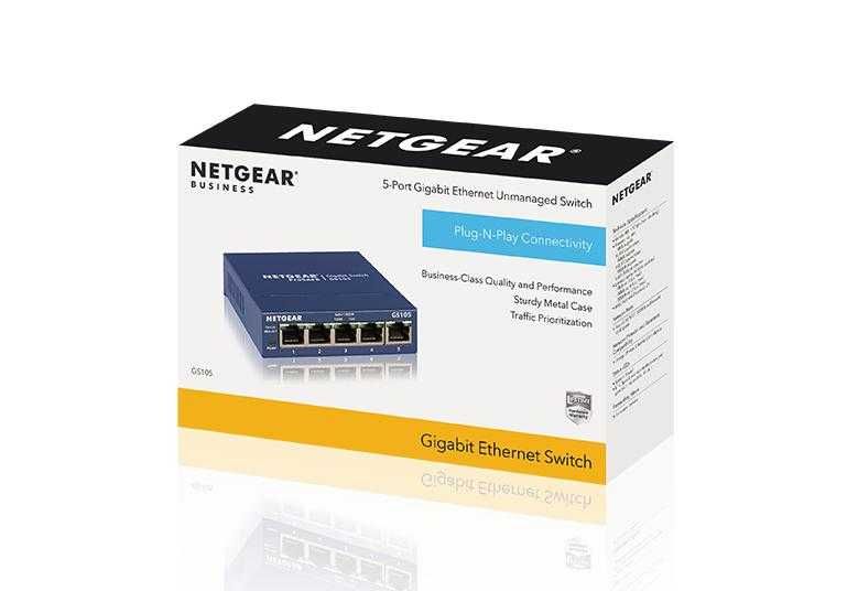 Новый 5-портовый Гигабитный коммутатор Netgear GS105