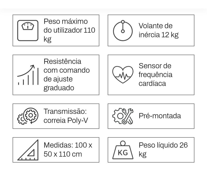 Bicicleta estática fila C100