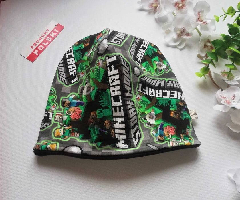 Czapka + komin - komplet chłopięcy - jesienno - zimowy -- hand made --