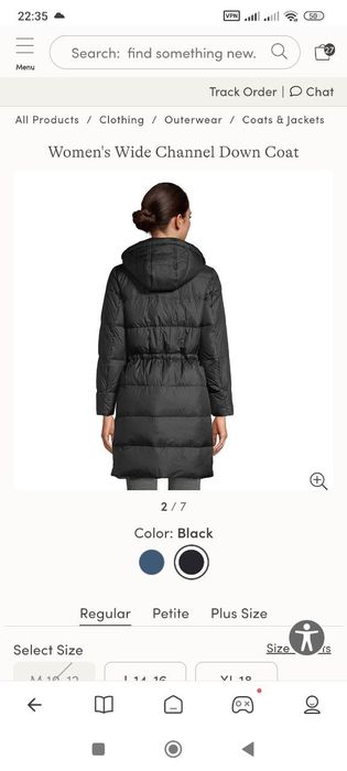 Жіночий зимовий пуховик Lands End. L, XL, XXL