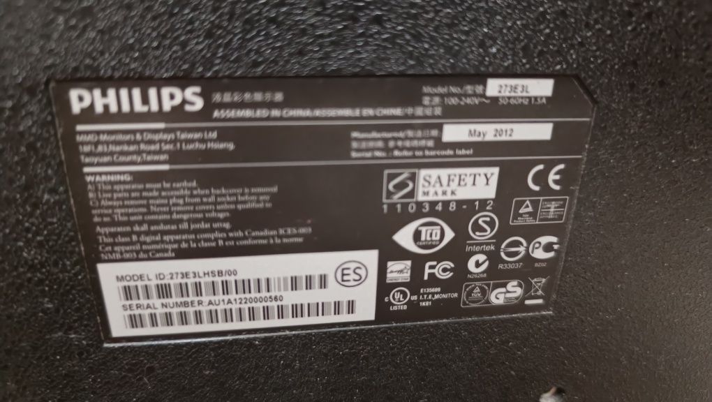 Последняя цена. Монитор Philips 273e3l 
27"