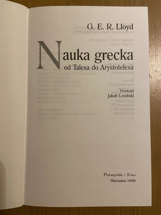 G. E. R. Lloyd. Nauka grecka od Talesa do Arystotelesa