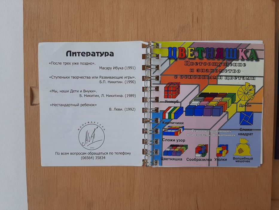 Деревянные кубики Никитина. Цветняшка