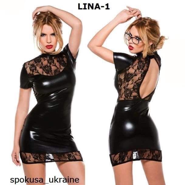 Сексуальное платье LINA-1 кожа латекс винил (новые!)S/M/L/XL в наличии