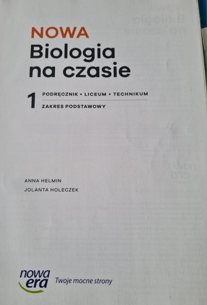 Podrecznik do biologi klasy 1 liceum lub technikum
