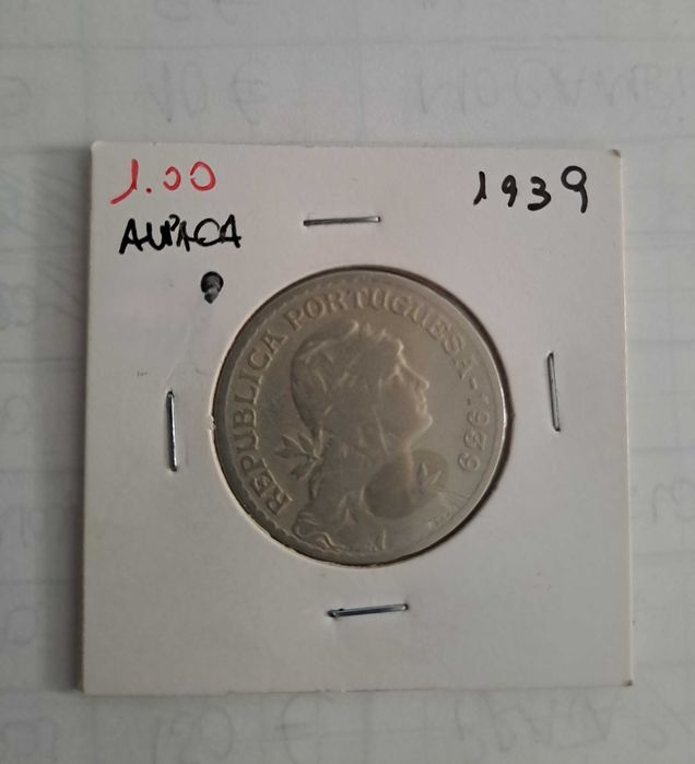 Moeda de 1 escudo - 1939 (Alpaca)