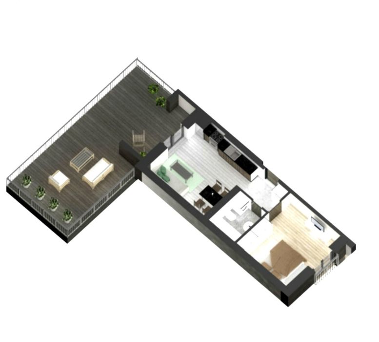 Продаж 1 кім. квартира 44м тераса 40м зданий новобуд Львів Винники.