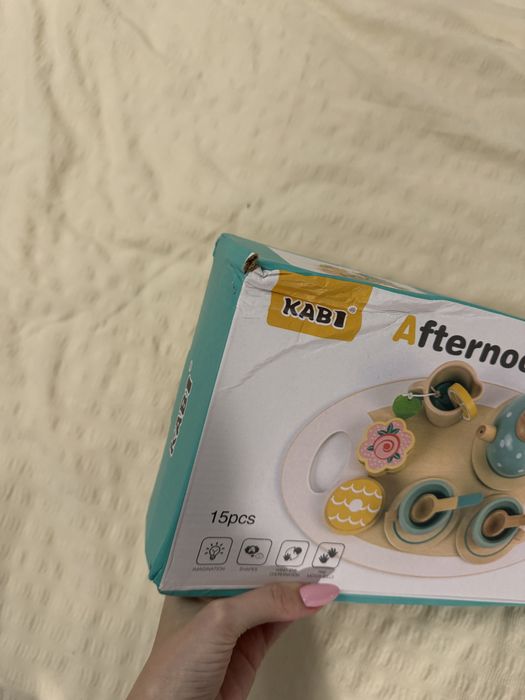 Nowy drewniany zestaw do herbaty montessori