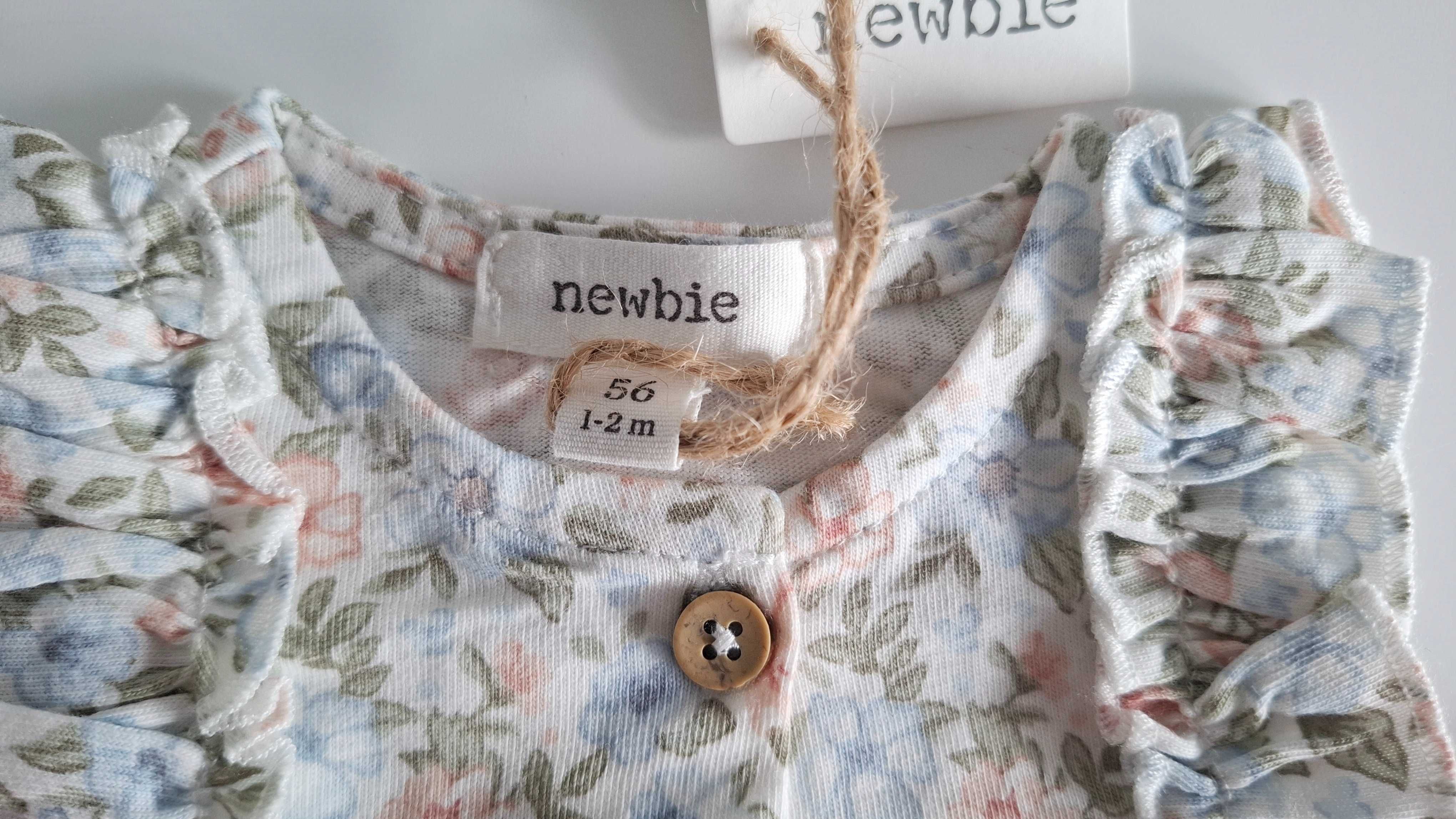 Newbie nowy rampers body kombinezon kwiatki 56