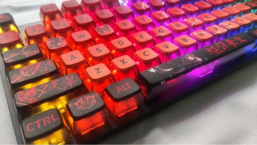 Genshin impact hu tao напівпрозорі кеусар кейкапи genshin impact 125шт