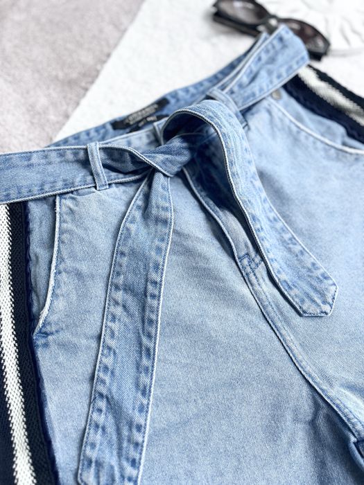 Jeansowe spodenki krótkie z lampasami wysokim stanem scotch & soda 25