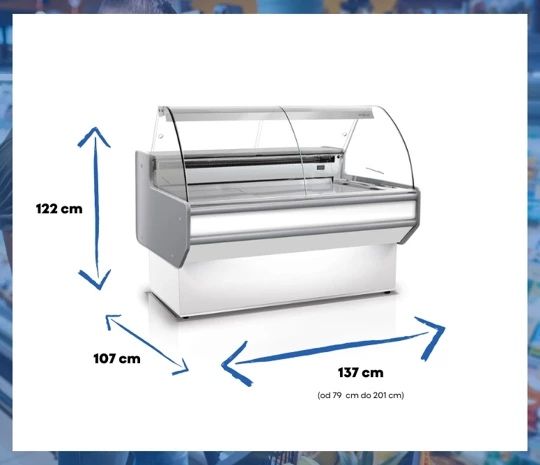 Lada chłodnicza z szybą giętą RAPA L-B 137/107 | RAPA L-B 137/107