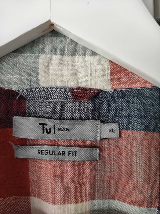 Koszula męska w kratę z krótkim rękawem 100% bawełna rozmiar XL/2XL