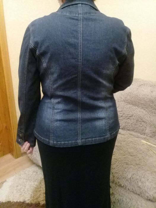 Женский джинсовый пиджак, куртка, коттонка
