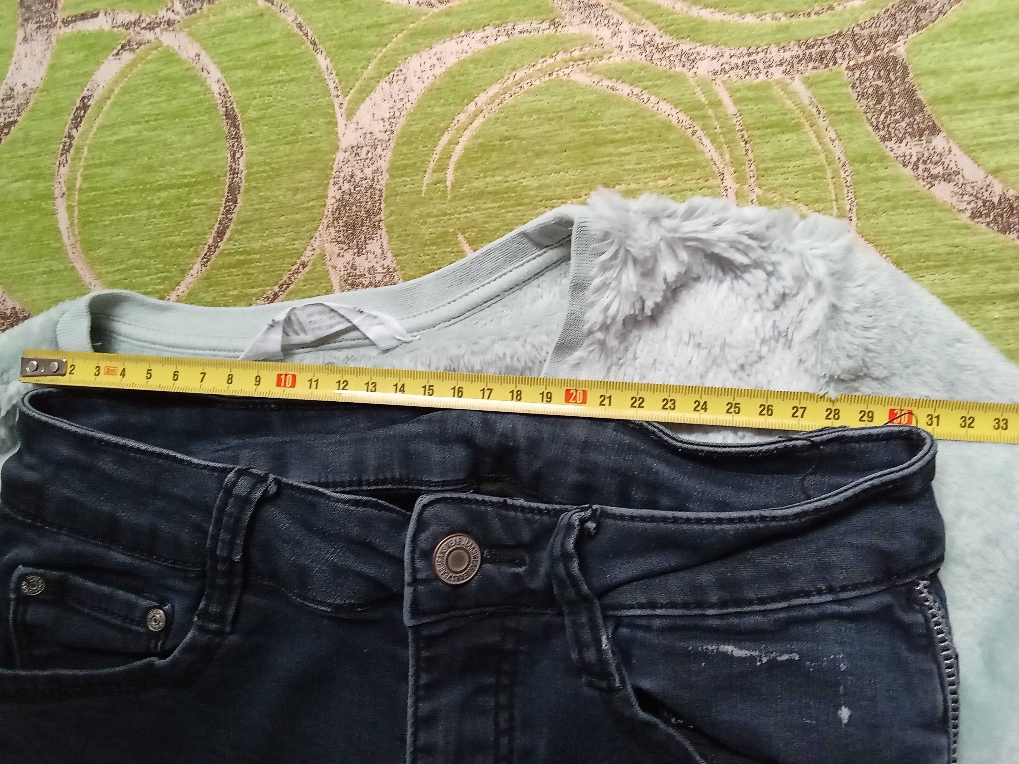 Spodnie jeans xs Bluza H&M 158 komplet