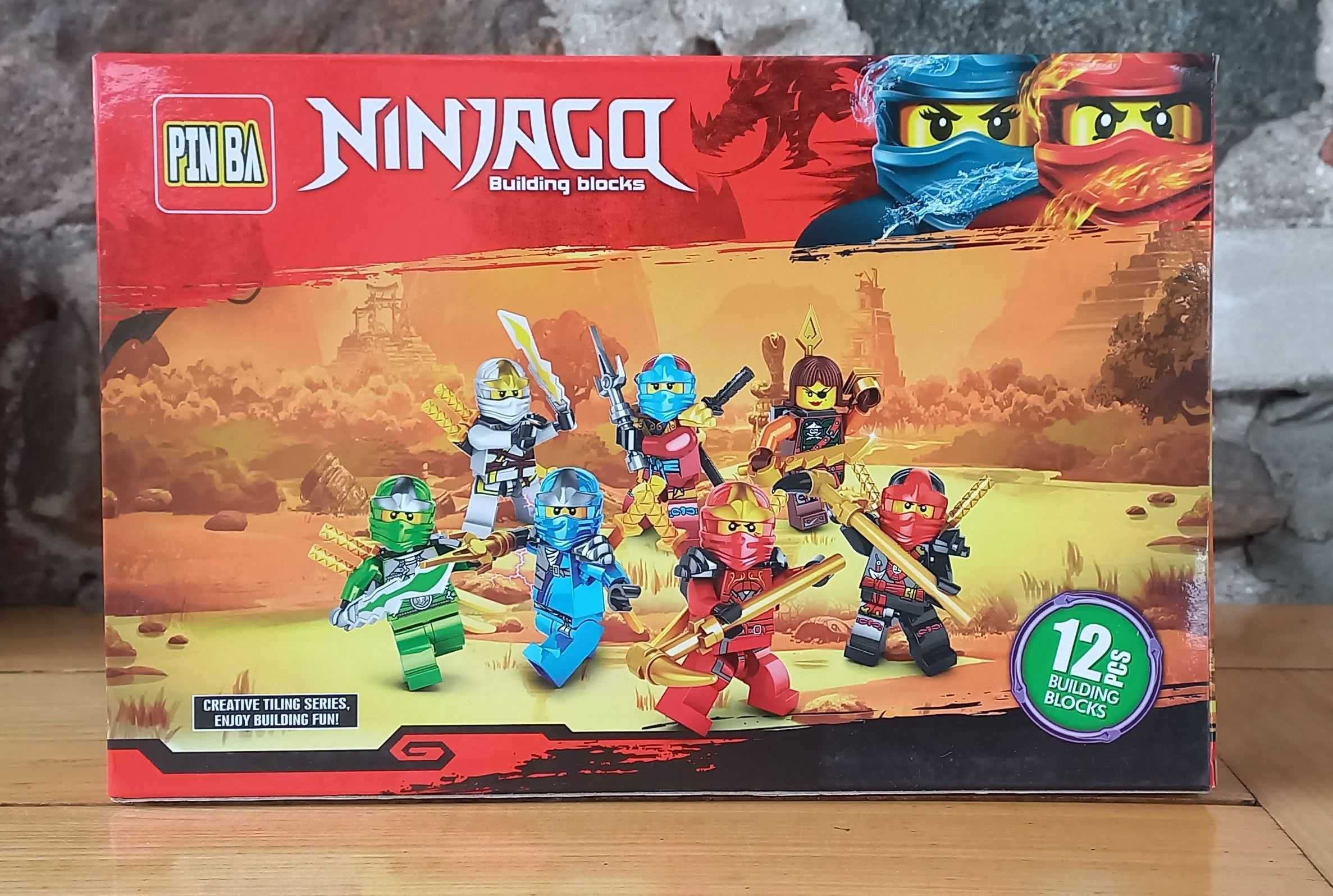 Pin Ba - Ninjago - Minifigurki - 12szt. - Kompatybilne z Lego
