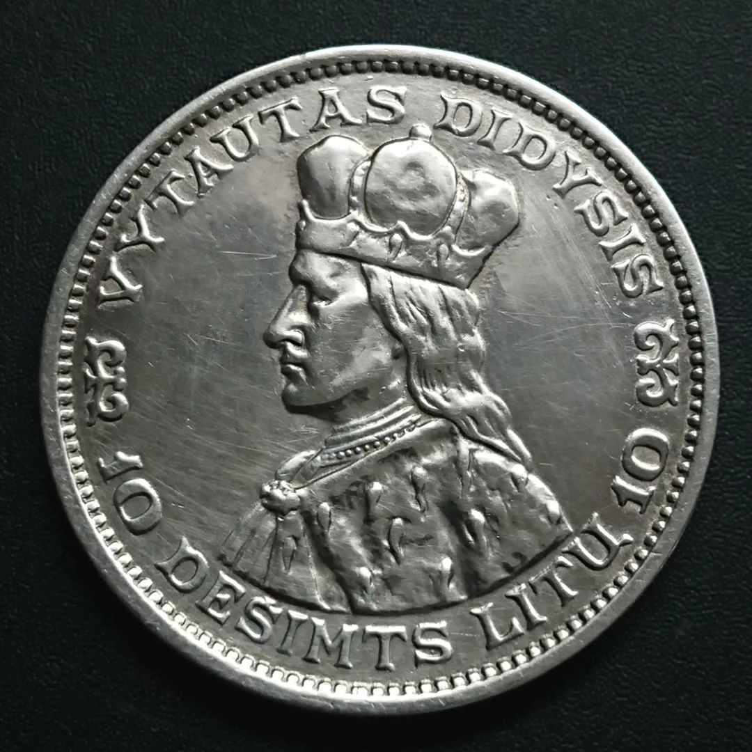 10 літів монета Срібло Литва літ