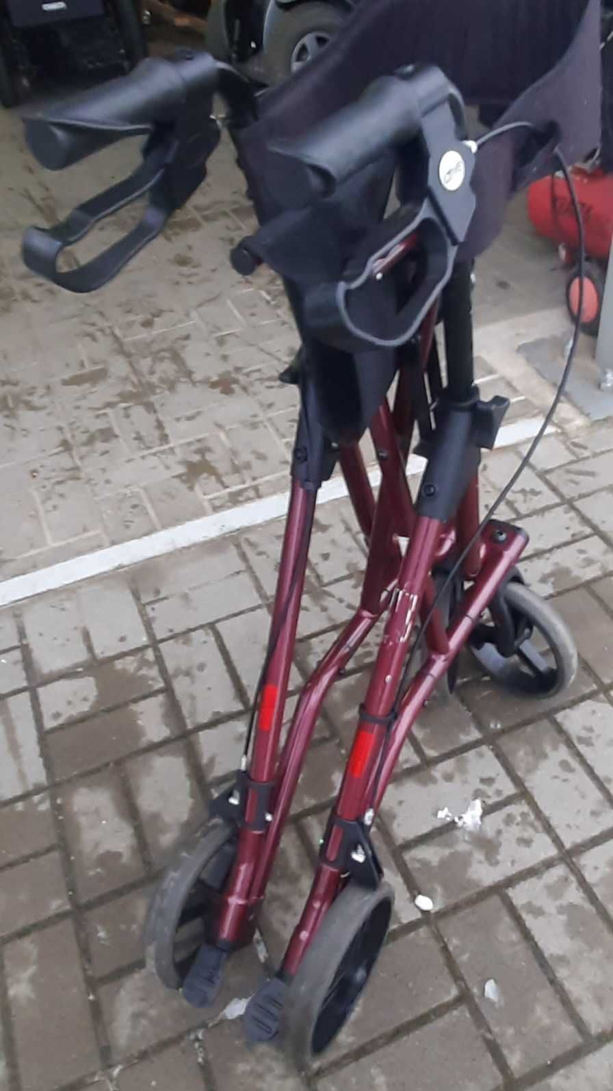 Balkonik Rollator Chodzik aluminiowy lekki składany siedzisko oparcie
