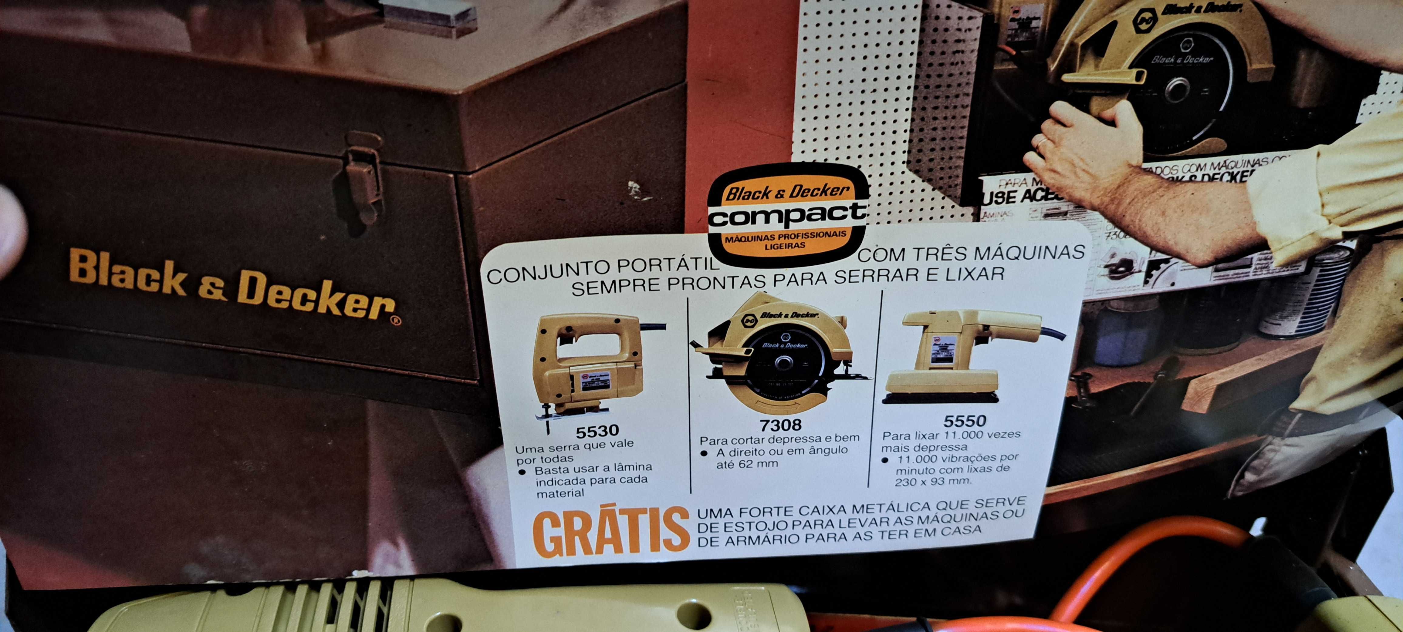 Mala Vintage Black e Decker com conjunto de 3 Máquinas (Novas)