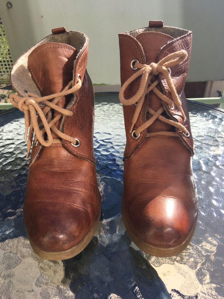 Retro botki tofi koturn 37 vintage