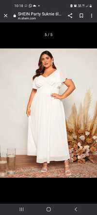 Suknia biała ślubna boho plus size 2xl