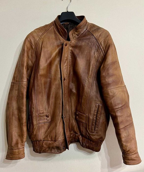 Casaco de Cabedal Castanho Vintage