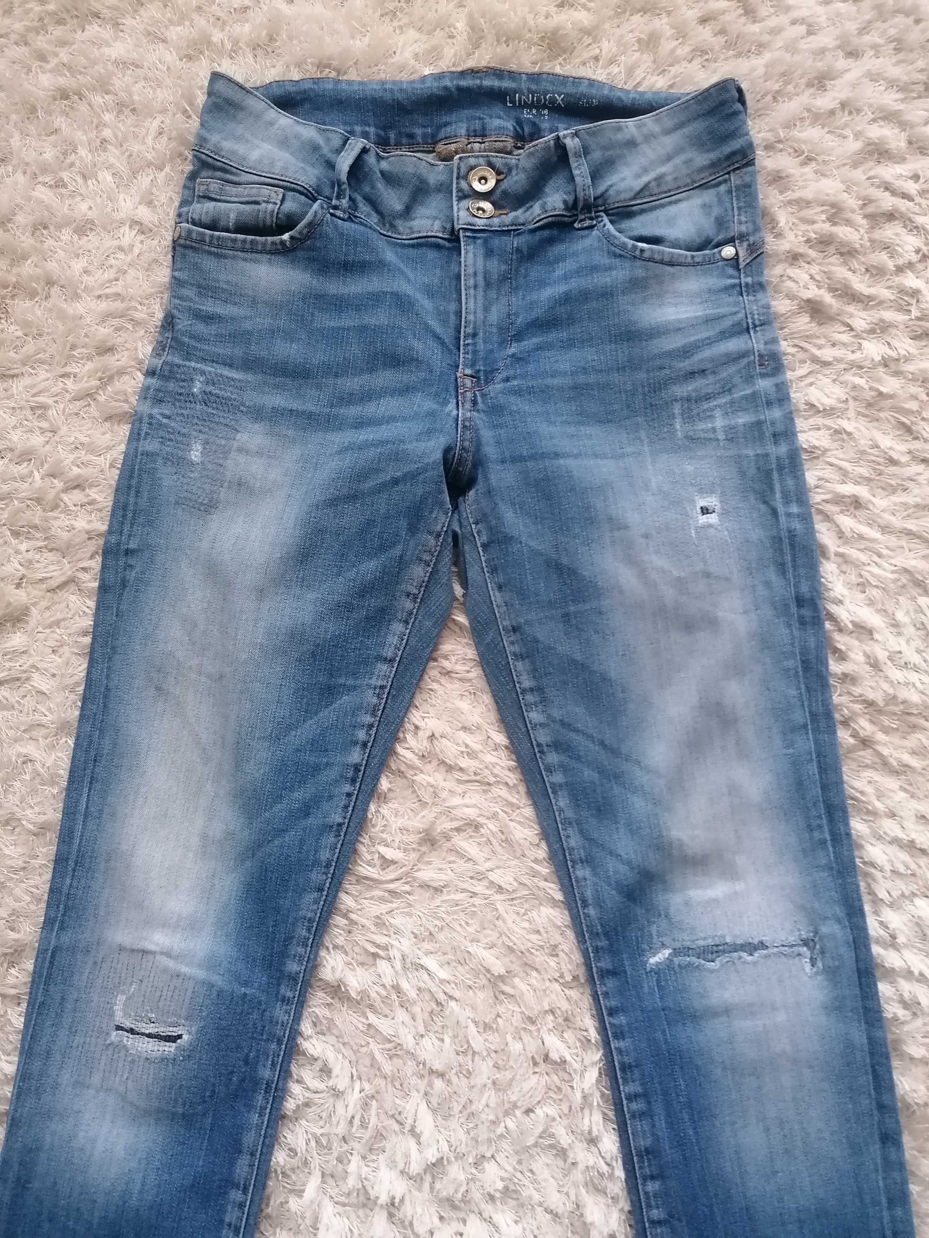 Dżinsy modne r. 36 zwężane, rurki, nietuzinkowe