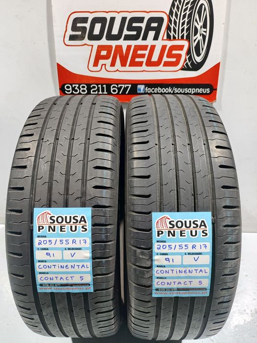 2 pneus semi novos 205-55R17 Continental - Oferta dos Portes