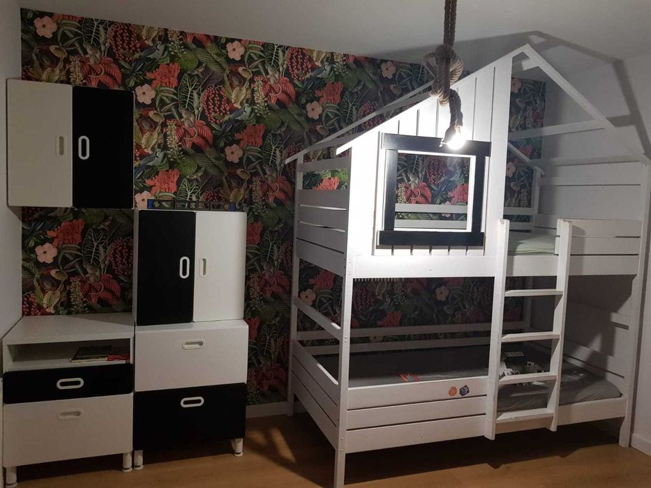 Łóżko piętrowe domek+meble idea fridits stuva. Meble pokój dziecięcy.