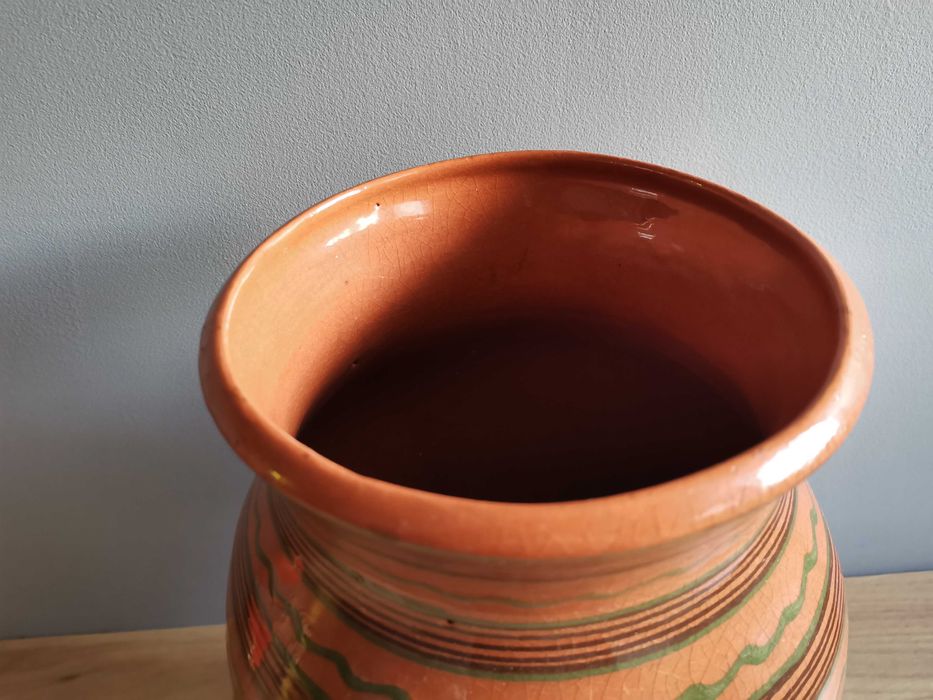 Stary duży wazon ceramika Spółdzielnia Kamionka Łysa Góra PRL 1960