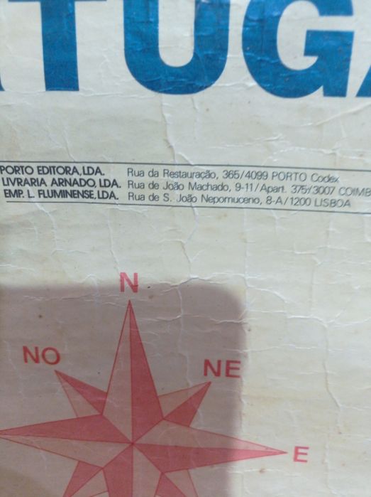 Antigo mapa escolar de Portugal