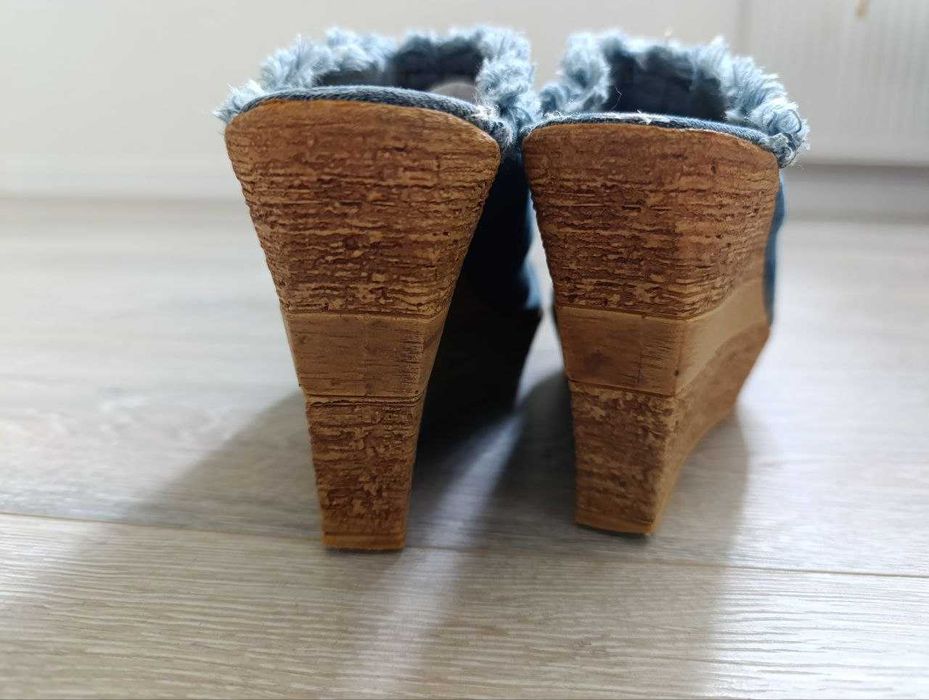 Сабо джинсовые на платформе