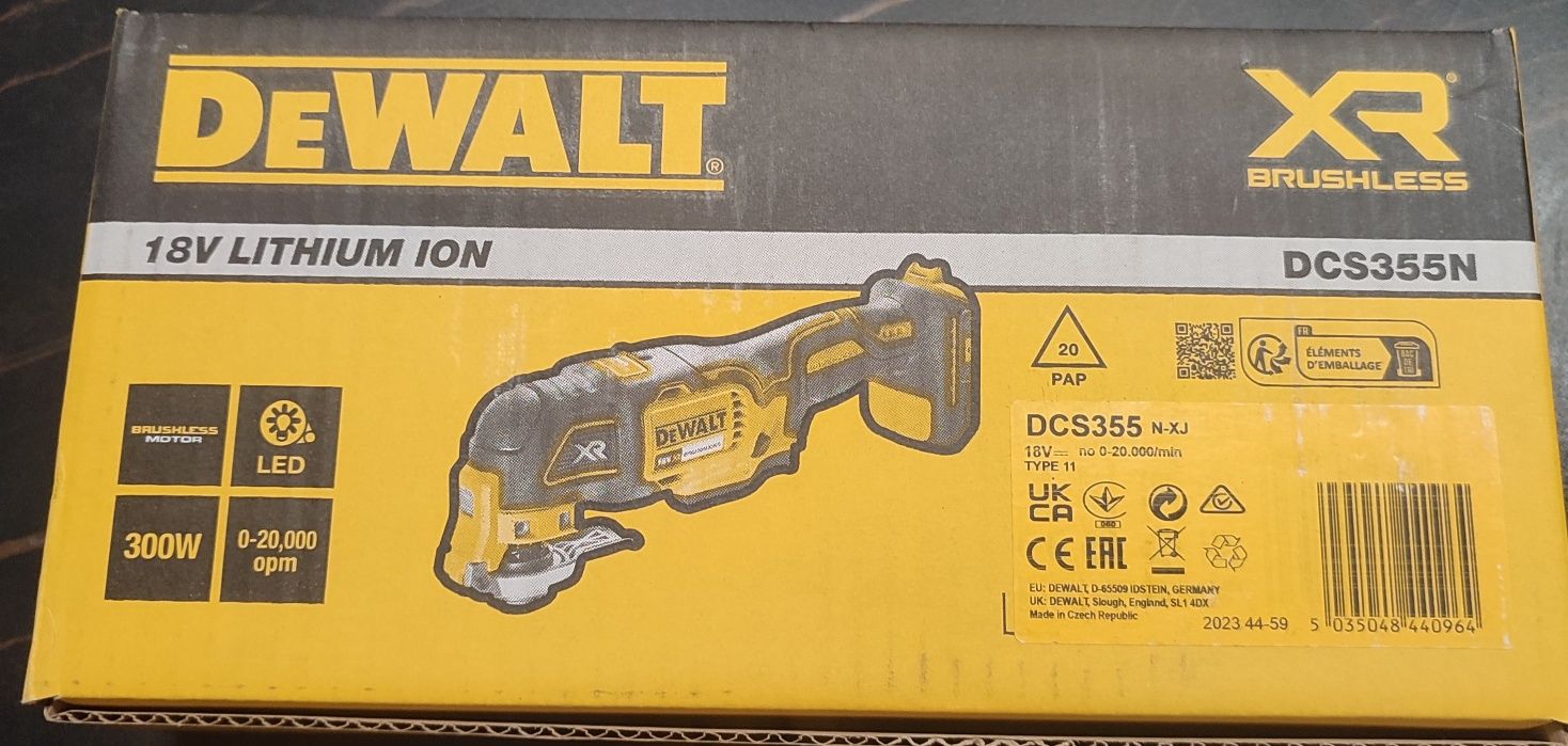 Narzędzie oscylacyjne Multitool Szlifierka DCS355 DeWalt 18V XR Bezprz