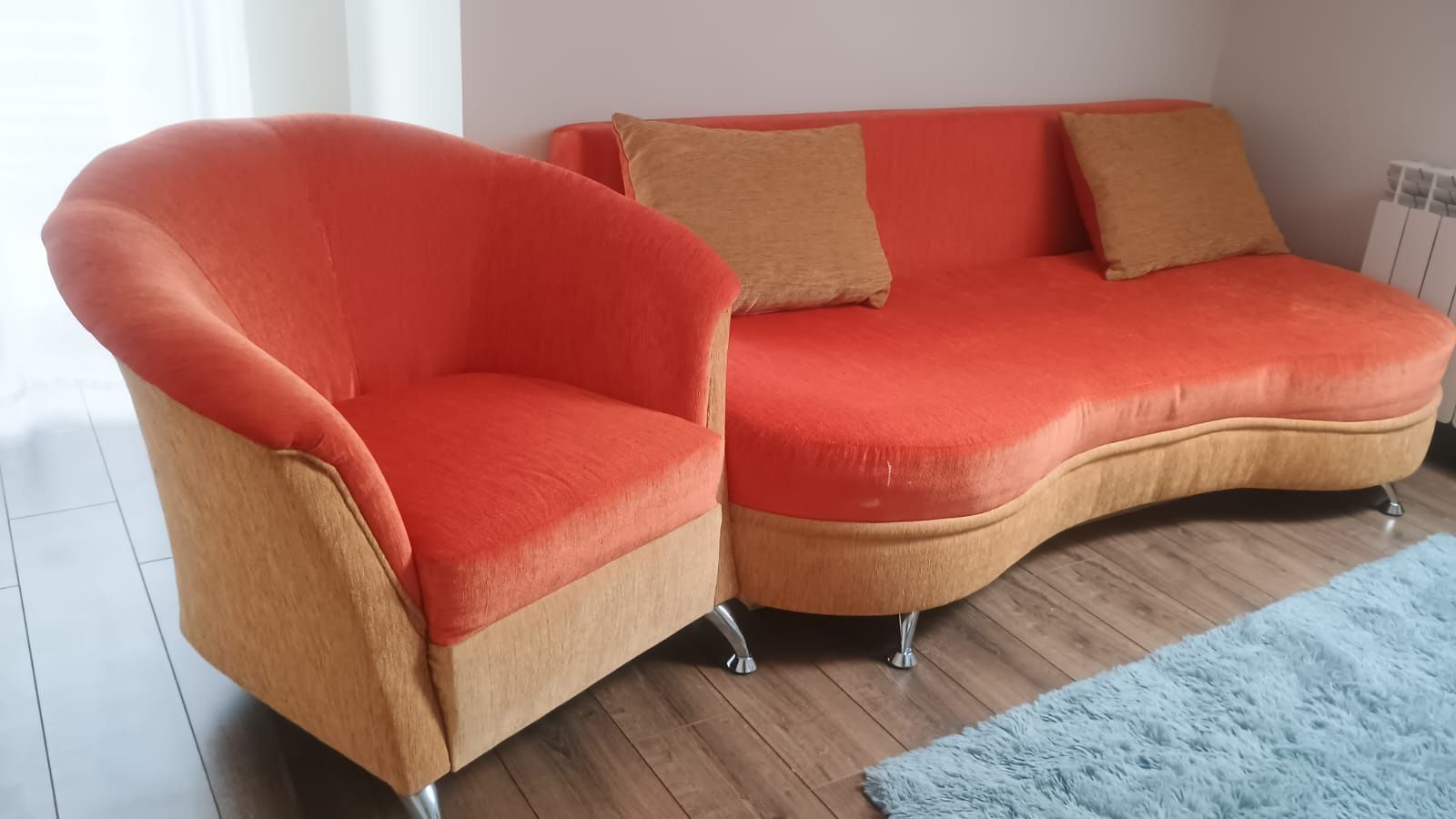 Komplet wypoczynkowy sofa łóżko kanapa i 2 fotele uzywany stan bardzo