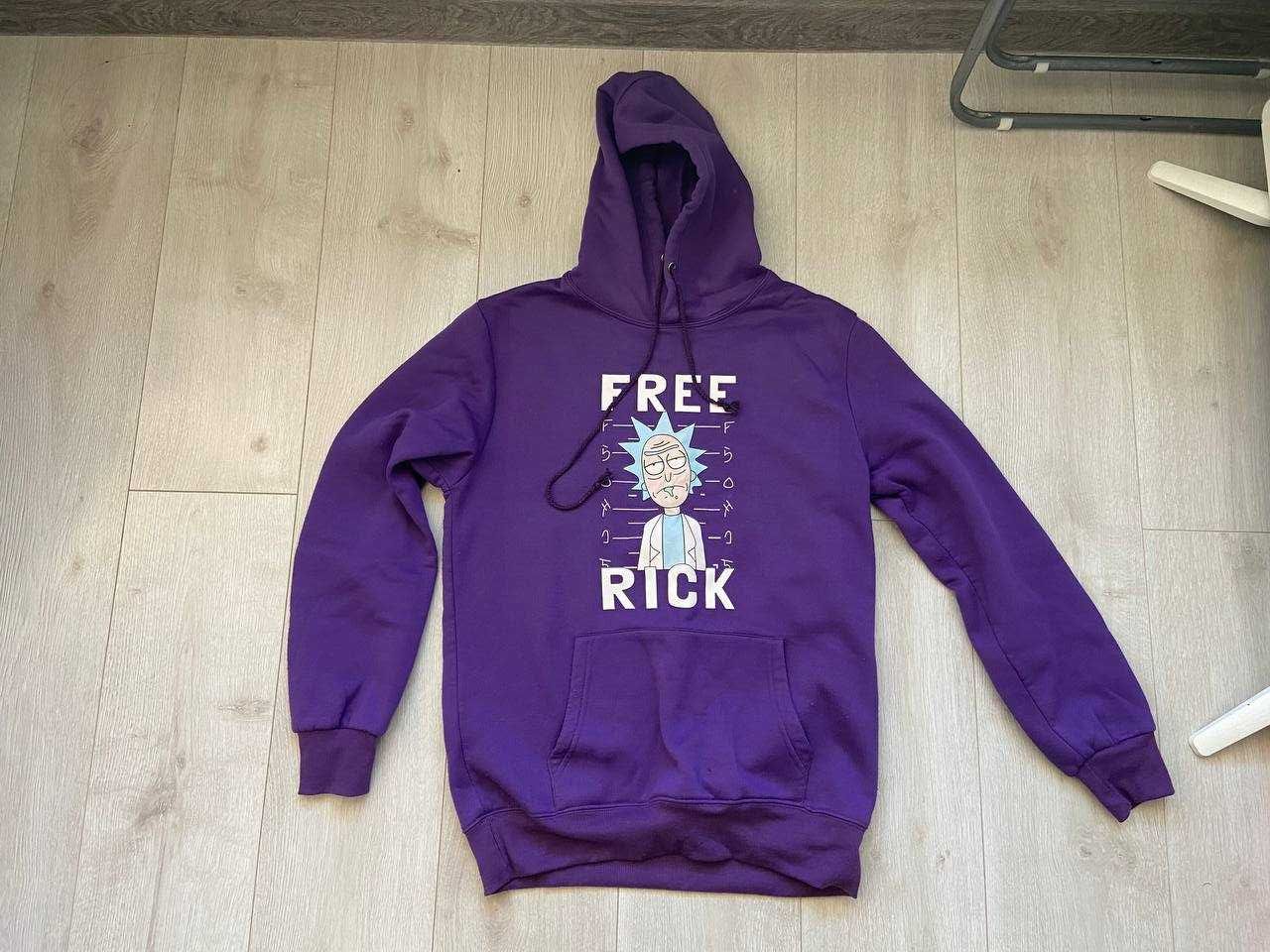 Худи с принтом Рика (Rick and Morty), фиолетовое, размер M