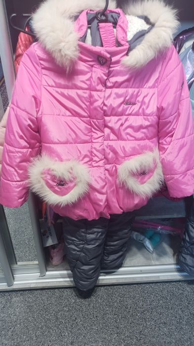 Зимняя куртка и штаны, полукомбинезон комплект на девочку