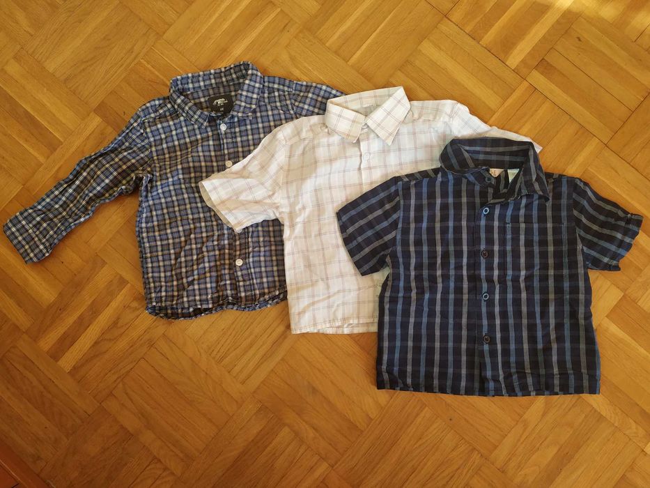 Trzy „męskie” koszule dla  chłopca 86 cm