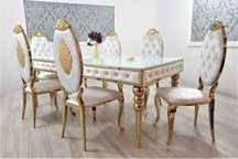 Jadalnia Glamour gold/white piękna złota połysk