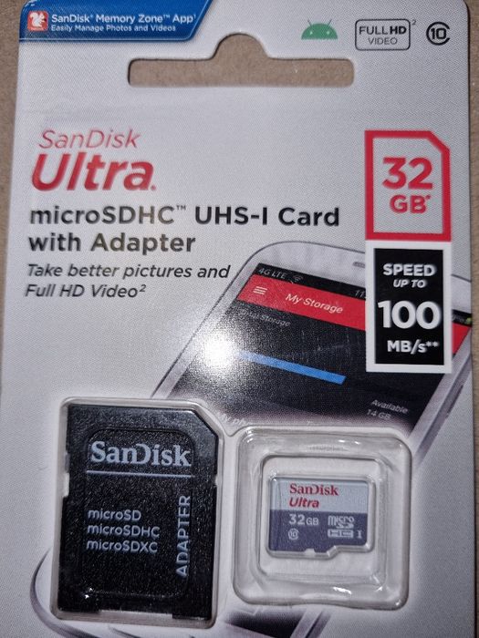 Карта памяти microSDXC SanDisk 32gb оригинал