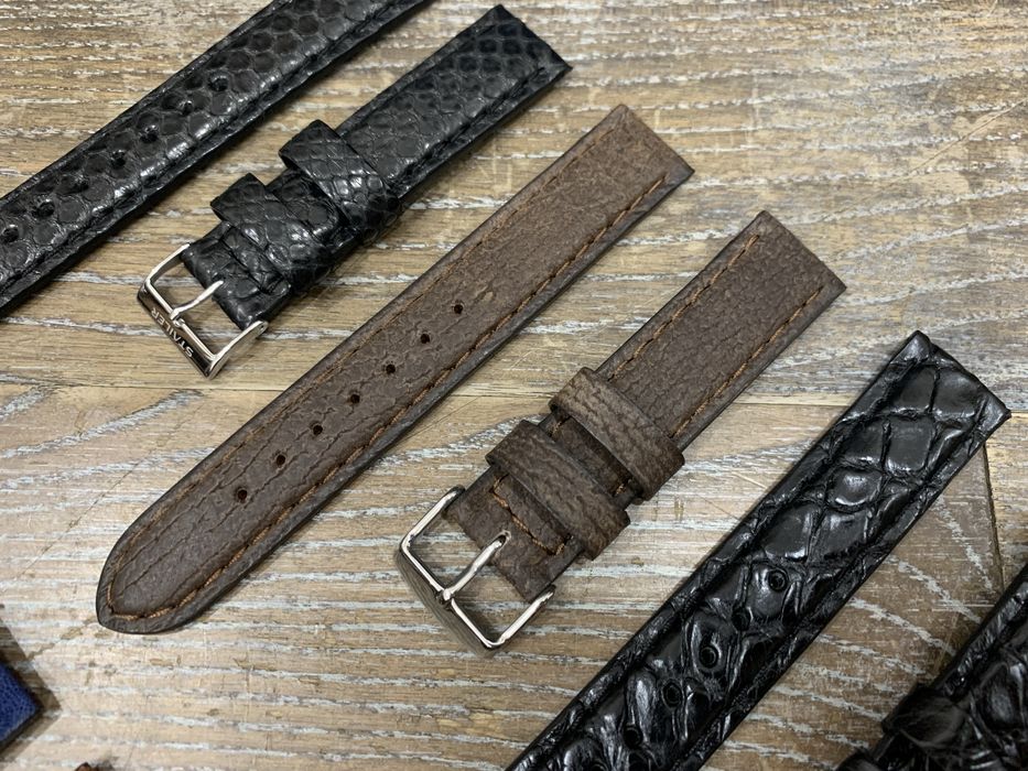 Ремешок из кожи крокодила, страуса, акулы, слона, змеи, ящерицы