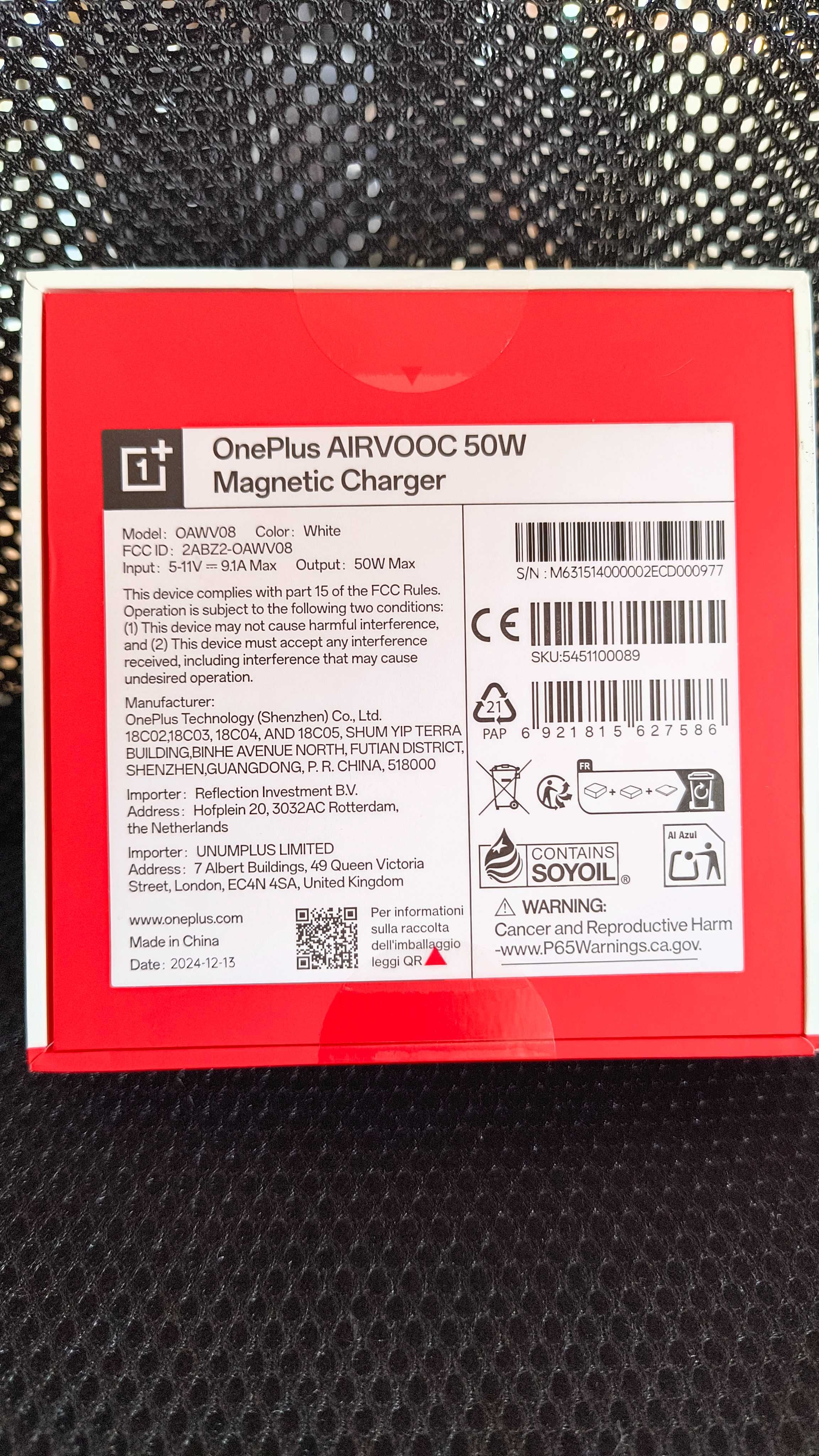 Magnetyczna ładowarka bezprzewodowa OnePlus 50W do telefonu