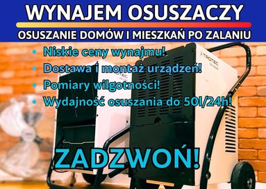 Wynajem osuszaczy powietrza \ osuszacze \ osuszanie po zalaniu domów