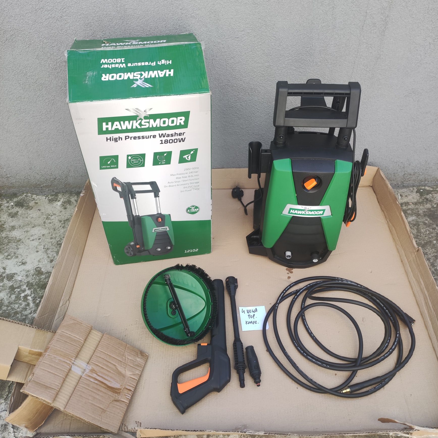 Myjka ciśnieniowa hawskmoore 140 bar 1800 W