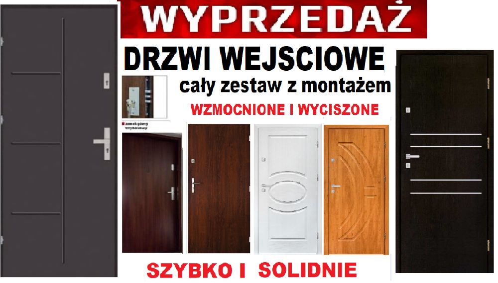 Drzwi WEJŚCIOWE do bloku mieszkania z MONTAŻEM zewnętrzne do domu