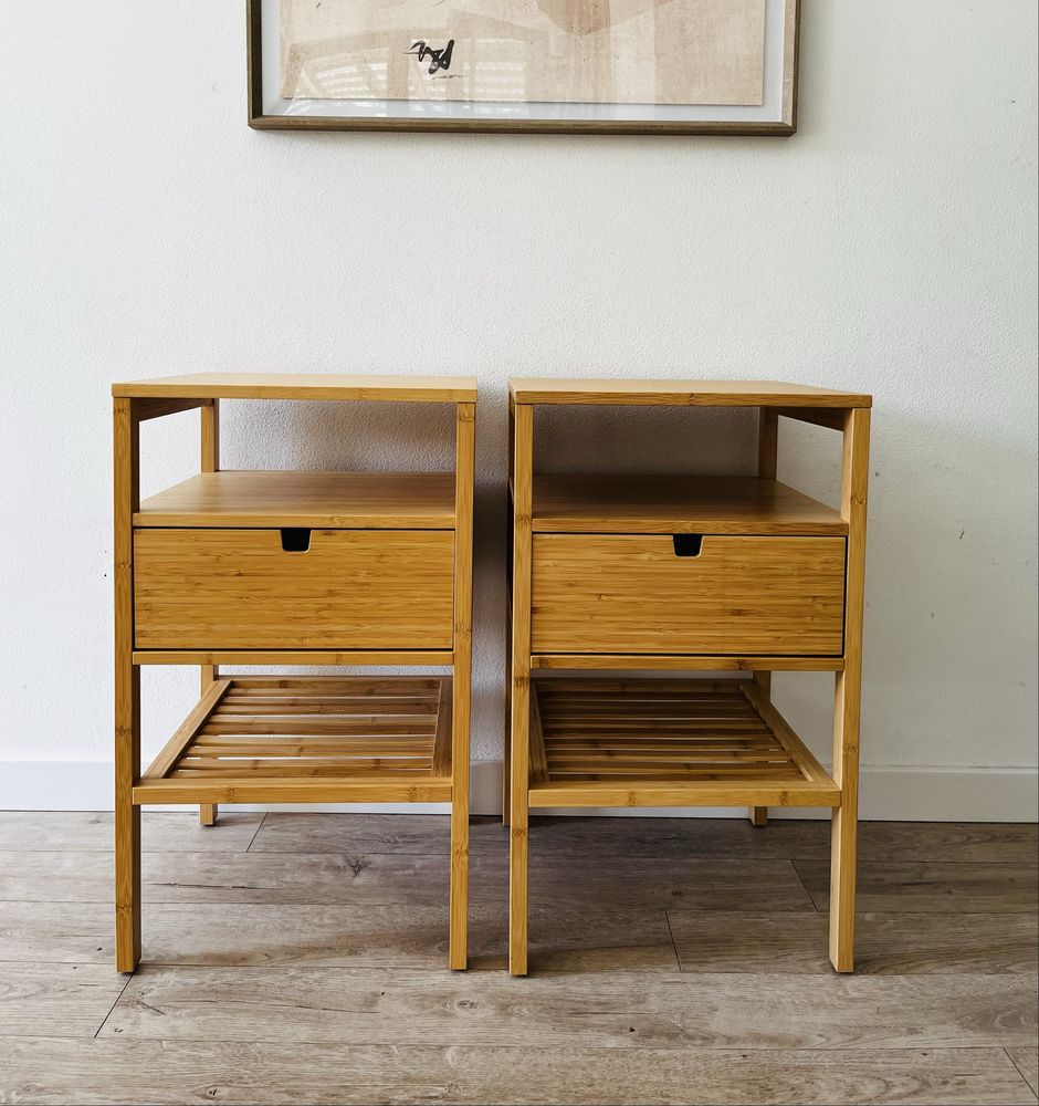 NORDKISA Stolik nocny IKEA, bambus, 40x40 cm BDB