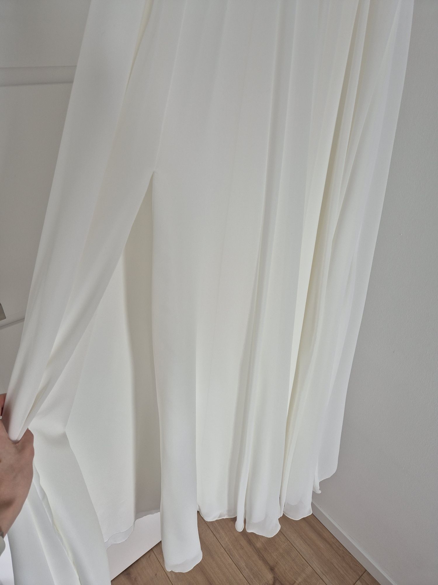 elegancka suknia ślubna muślinowa zwiewna retro boho s