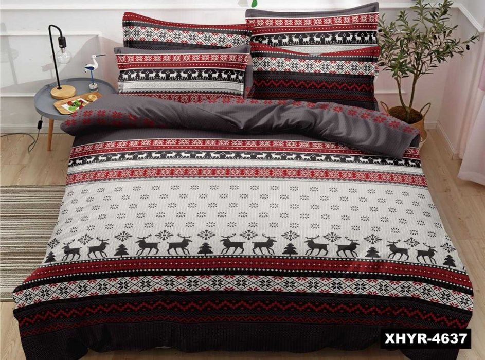 Новорічний комплект постільної білизни сатин Новорічна постіль