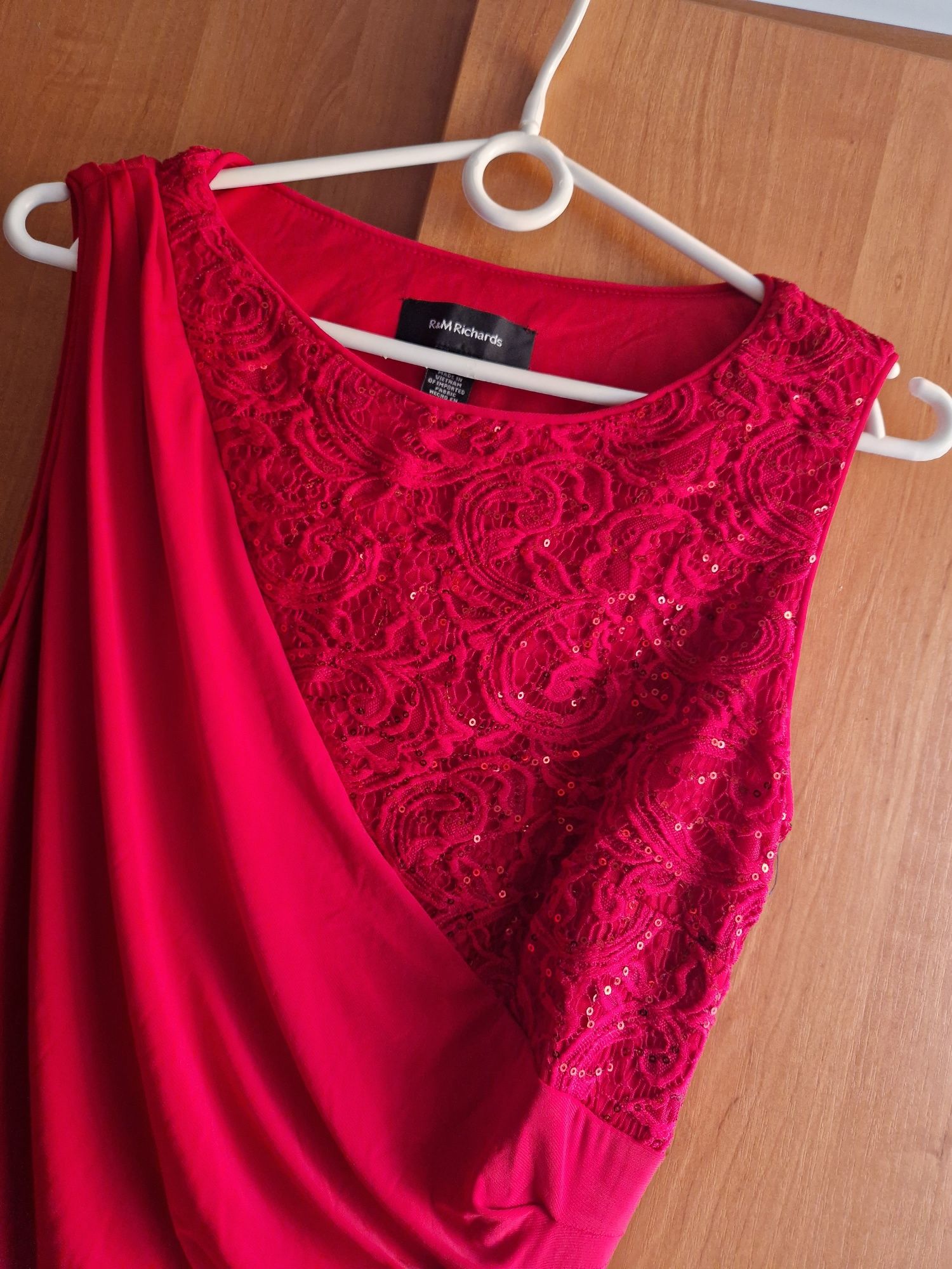 Sukienka maxi czerwona cekiny