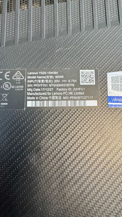 Płyta główna LENOVO Y520 15-IKBN GTX 1050